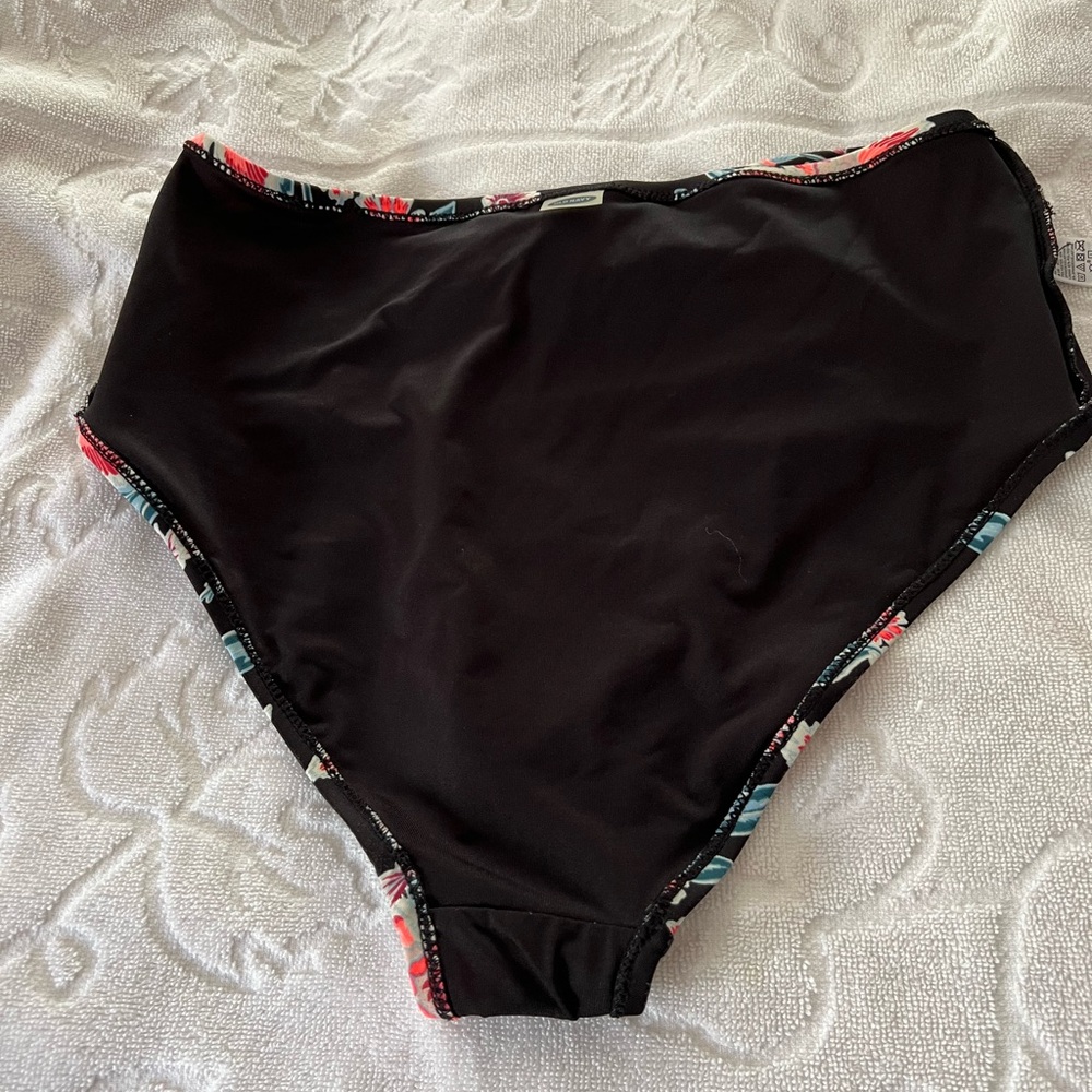 🌟3 for $25🌟 Old Navy Floral Hipster High Cut Swim Bottoms- Black/Pink/Coral/Blu - Picture 11 of 13